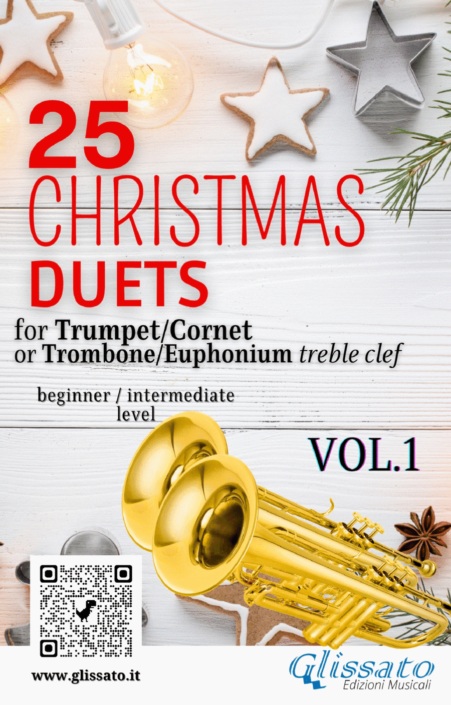 25 Christmas Duets for Trumpet or Trombone T.C. vol.1 (arr. Francesco Leone)