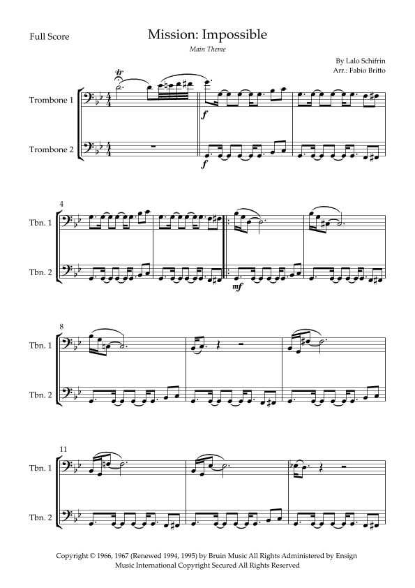 Mission: Impossible Theme (arr. Fabio Britto)