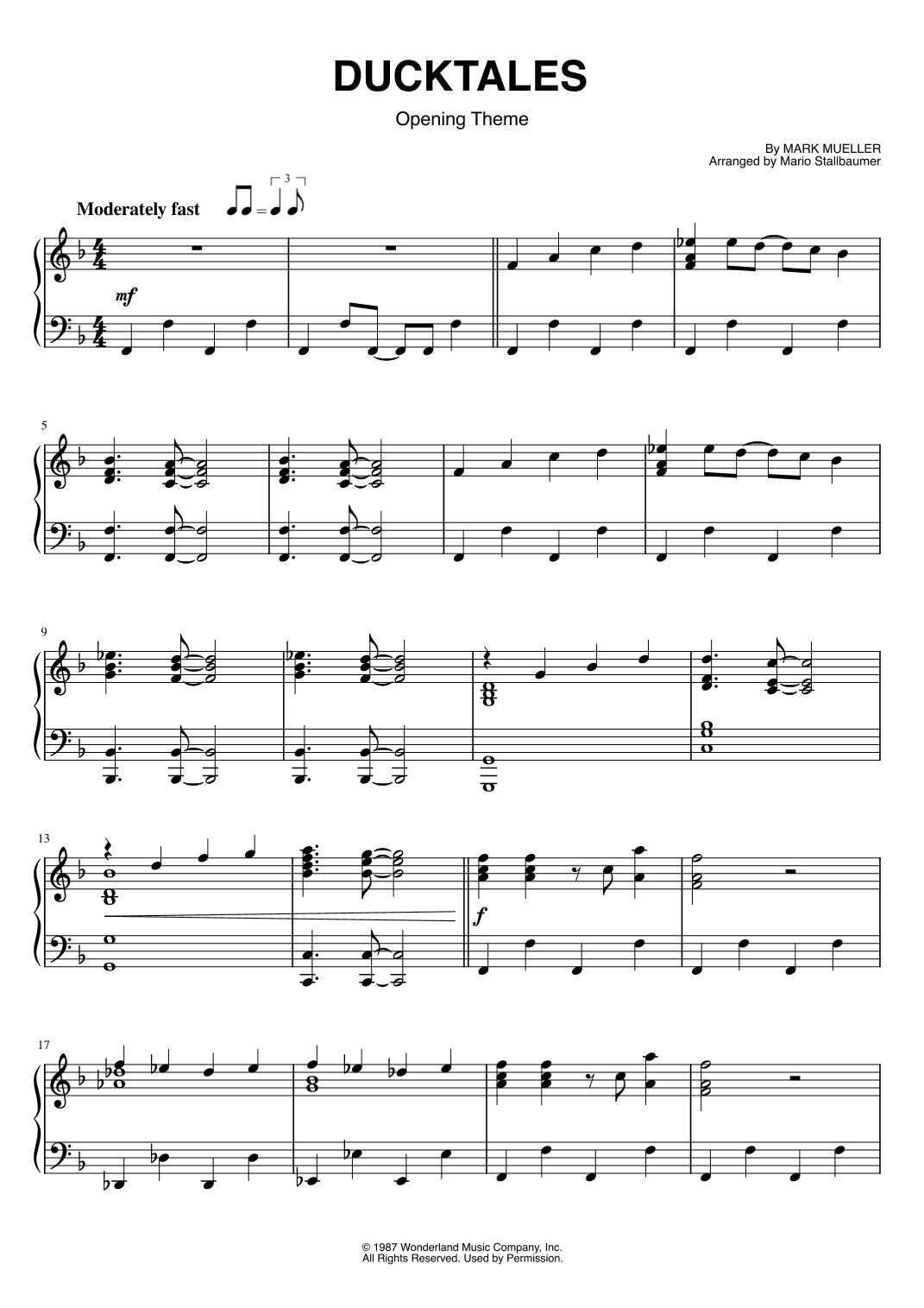 Ducktales Theme (arr. Mario Stallbaumer)