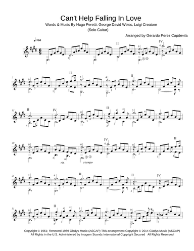 Can't Help Falling In Love (arr. Gerardo Perez Capdevila)