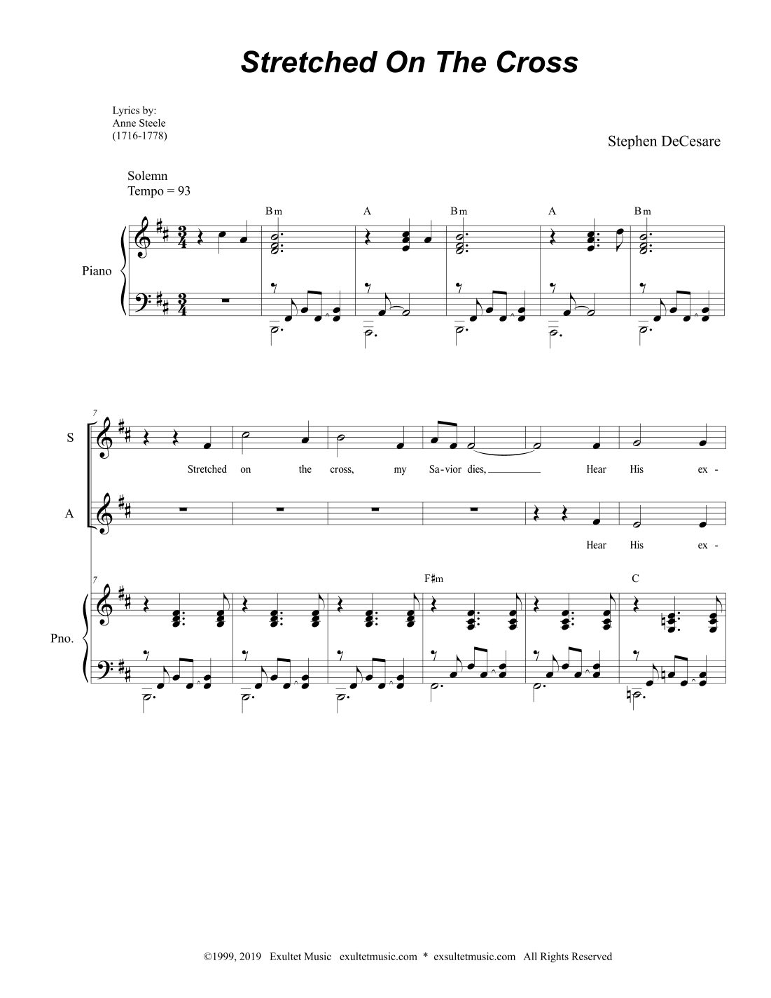 Stretched On The Cross (SAB)