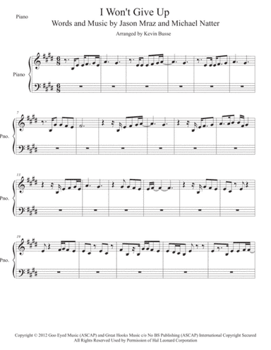 I Won't Give Up (arr. Kevin Busse)