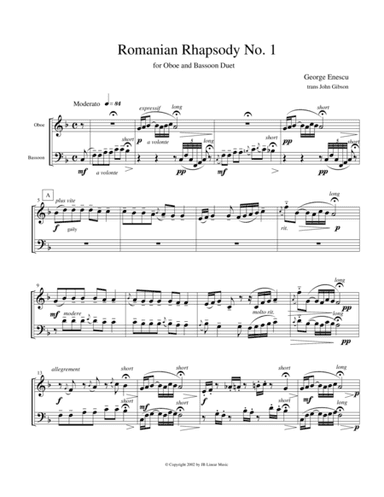 Eastern European Rhapsody - duets for oboe and bassoon (arr. John Gibson)