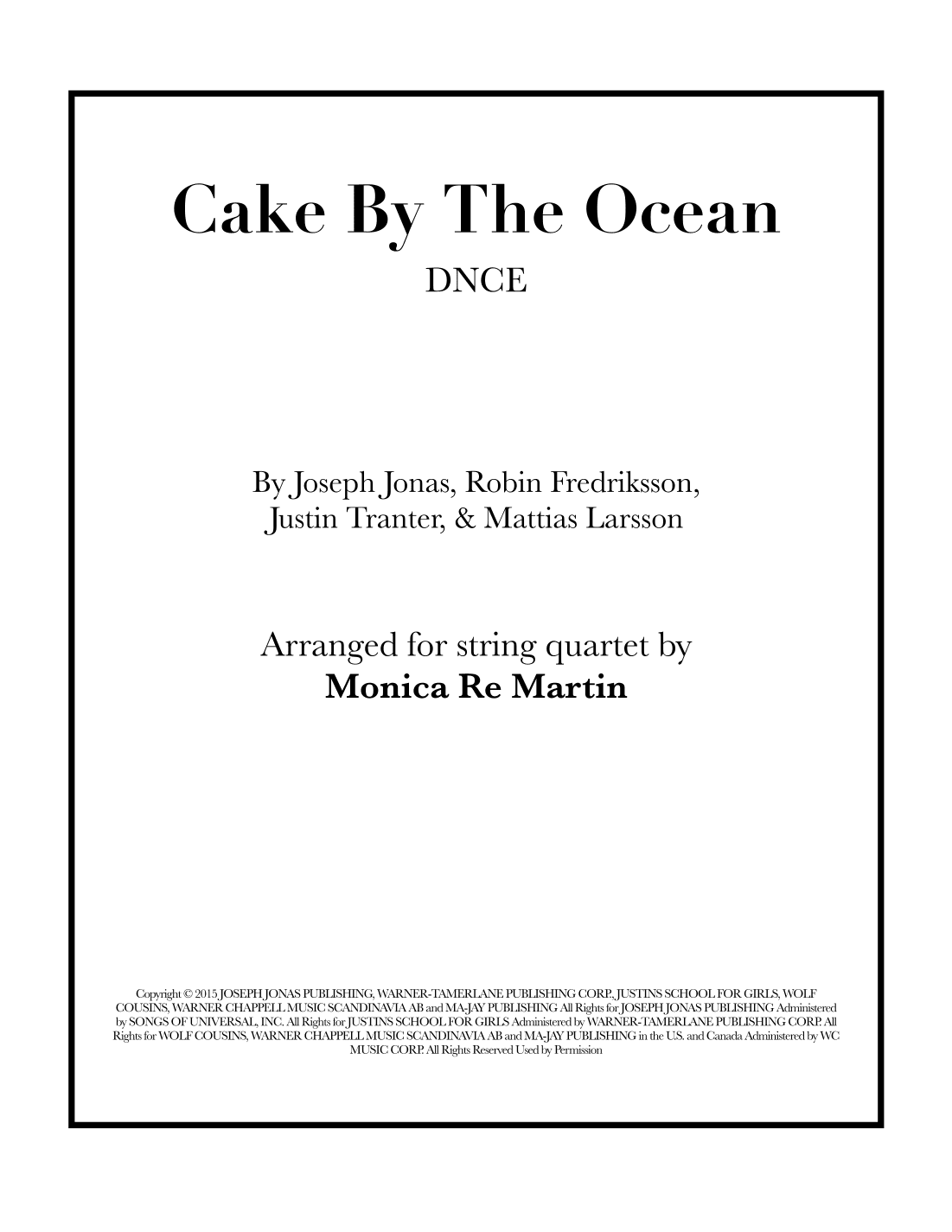 Cake By The Ocean (arr. Monica Re Martin)