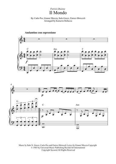 Il Mondo (arr. Kaiserin Rebecca)