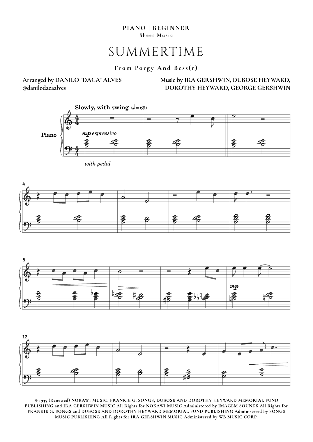 Summertime (arr. Danilo "Daca" Alves)