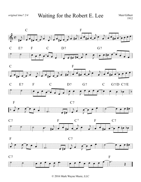 Waiting for the Robert E. Lee (arr. Mark Huxhold)