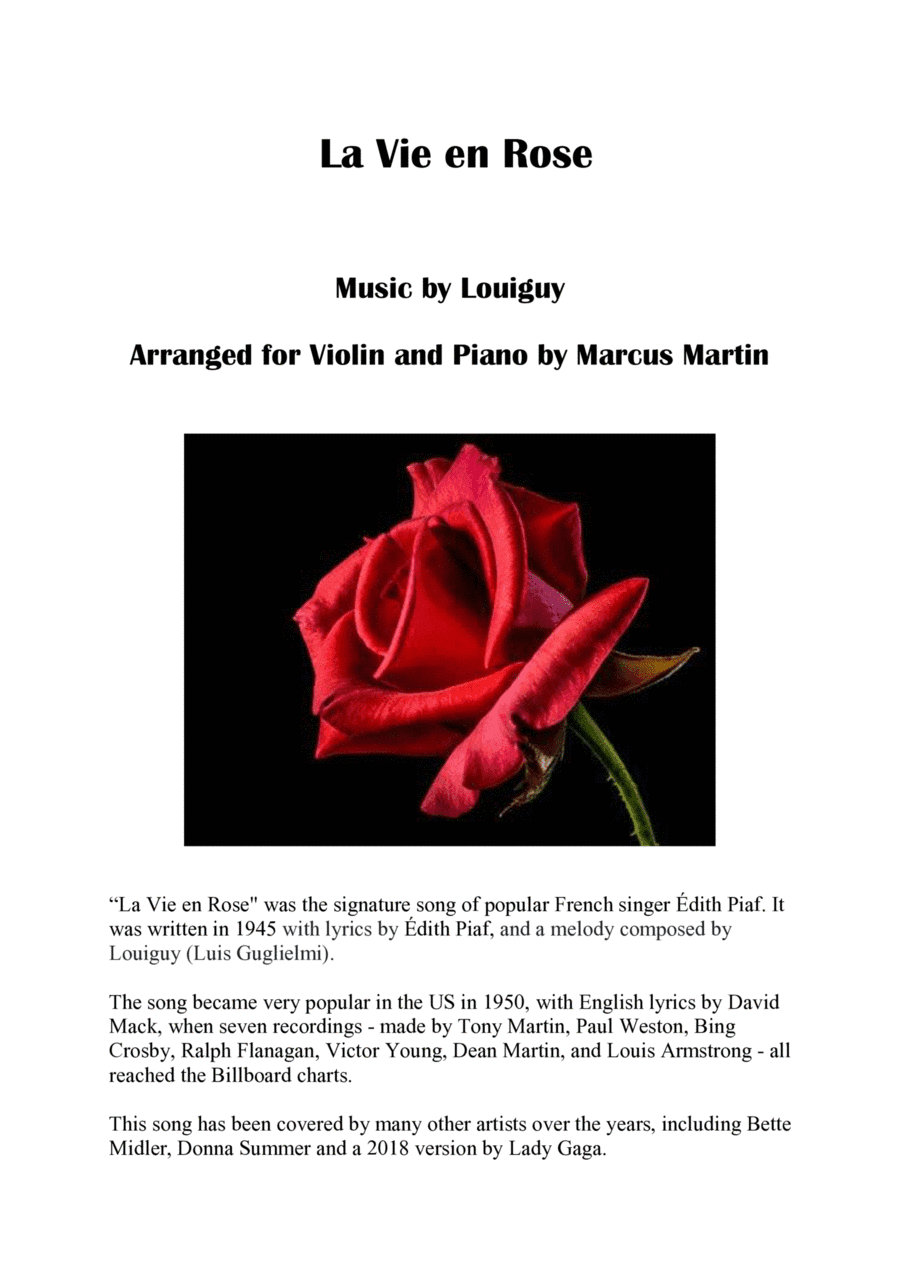 La Vie En Rose (arr. Marcus Martin)