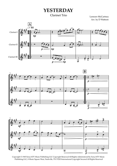 Yesterday (arr. Douglas Wattson)