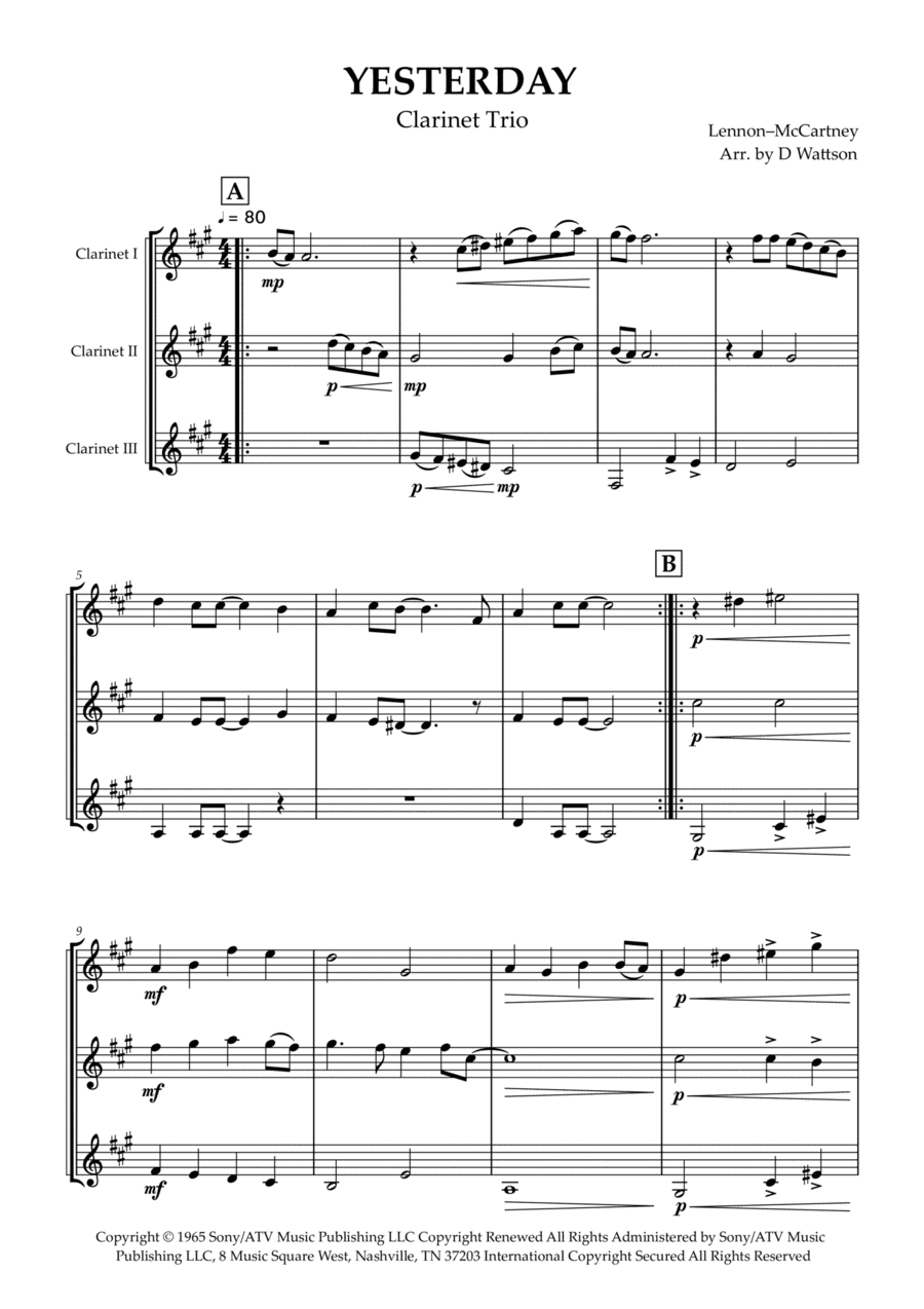 Yesterday (arr. Douglas Wattson)