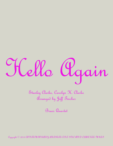 Hello Again (arr. Jeff Tincher)