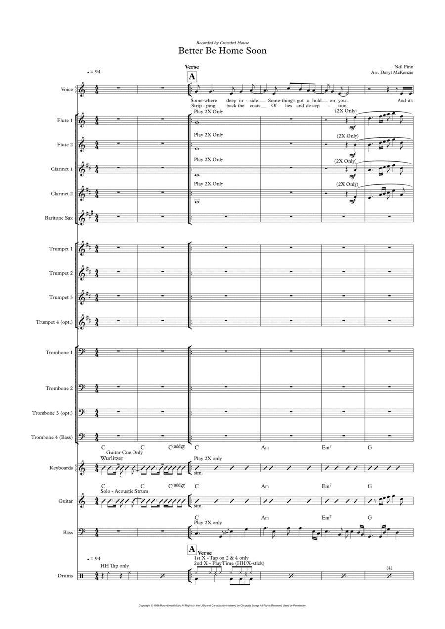 Better Be Home Soon (arr. Daryl McKenzie)