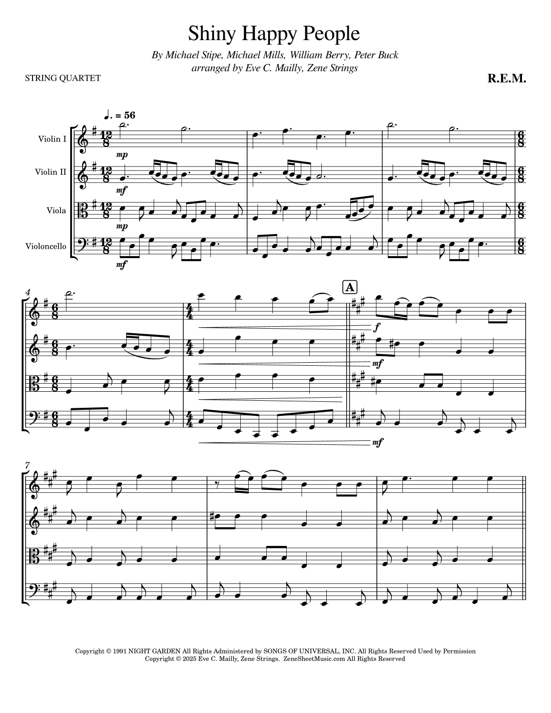 Shiny Happy People (arr. Eve C. Mailly - Zene Strings)