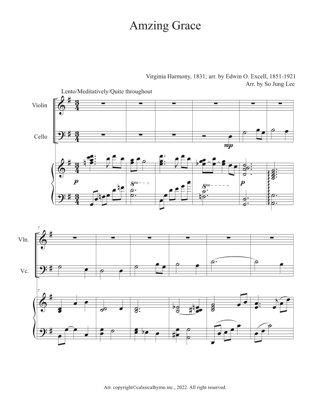 Amazing Grace (arr. So Jung Lee)