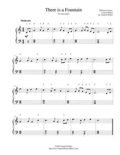 There is a Fountain - for easy piano (arr. Samuel Stokes)