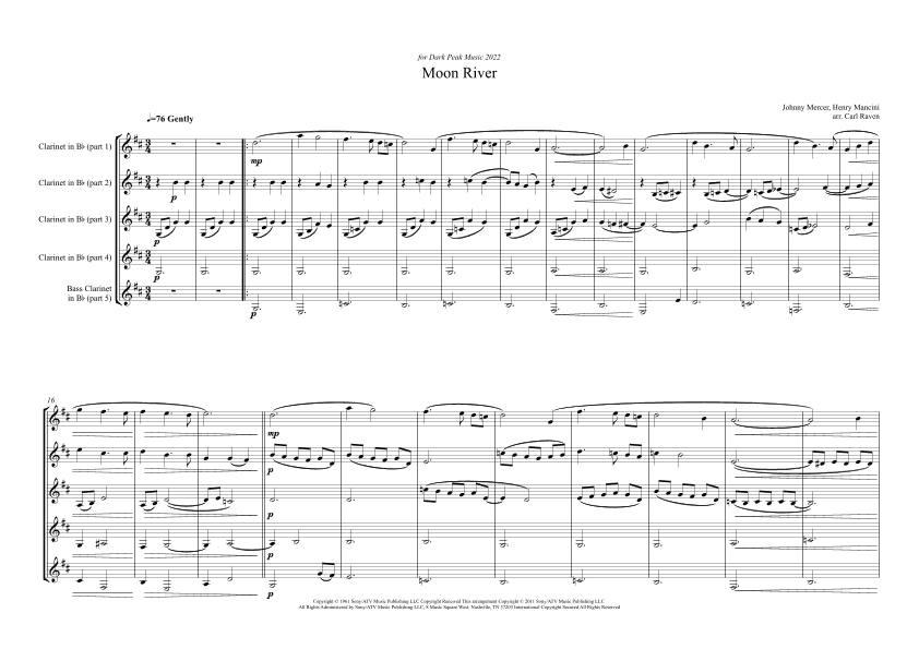 Moon River (arr. Carl Raven)
