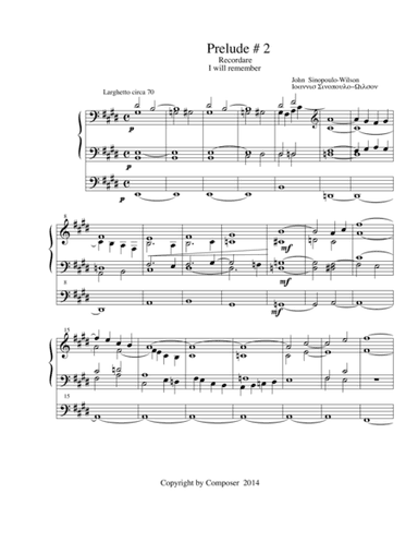 Organ Prelude # 2, Recordare ( I will remember)