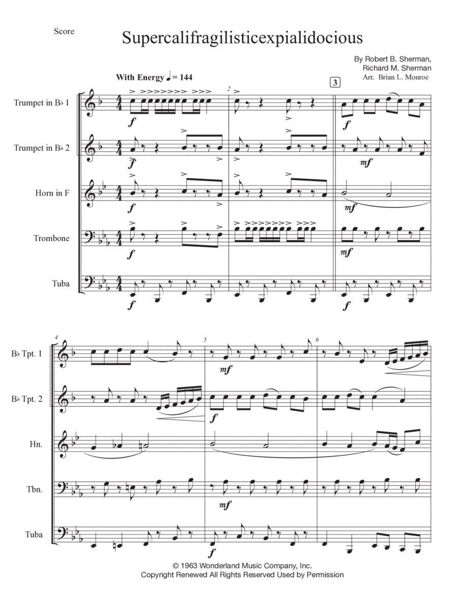 Supercalifragilisticexpialidocious (arr. Brian Monroe)