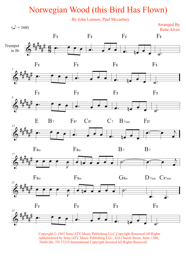 Norwegian Wood (this Bird Has Flown) (arr. Rene Alves)