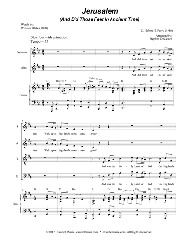 Jerusalem (SATB) (arr. Stephen DeCesare)