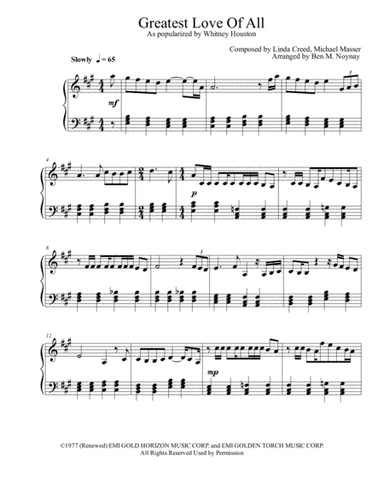 The Greatest Love Of All (arr. Ben M. Noynay)