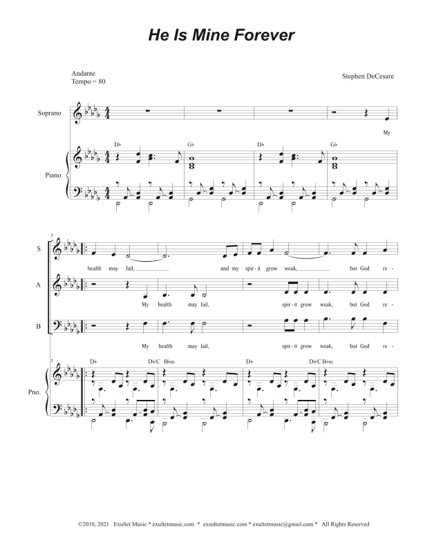 He Is Mine Forever (Vocal Trio - (SAB)