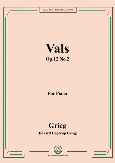 Grieg-Vals Op.12 No.2,for Piano (arr. MSM)