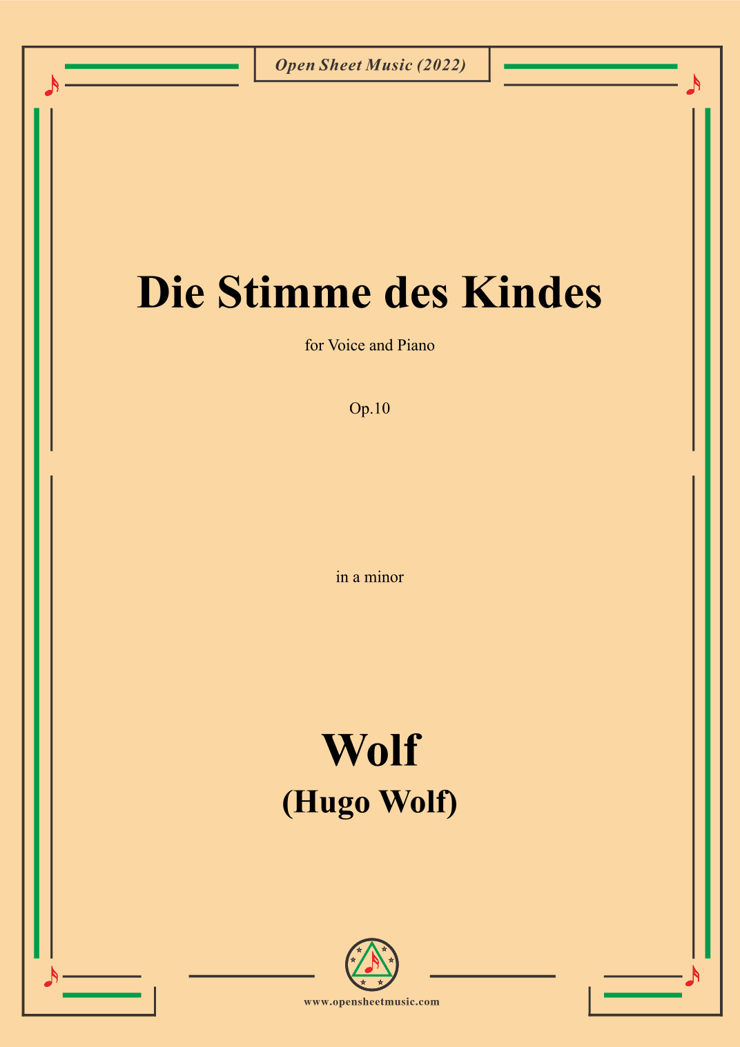 Wolf-Die Stimme des Kindes,in a minor,Op.10(IHW 39) (arr. OSM Press)