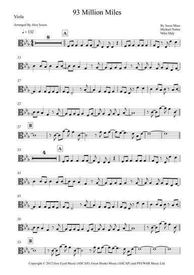 93 Million Miles (arr. Alex Souza)