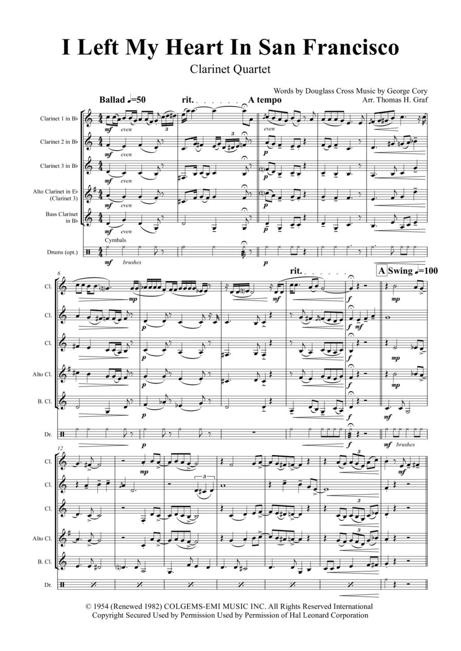 I Left My Heart In San Francisco (arr. Thomas Graf)
