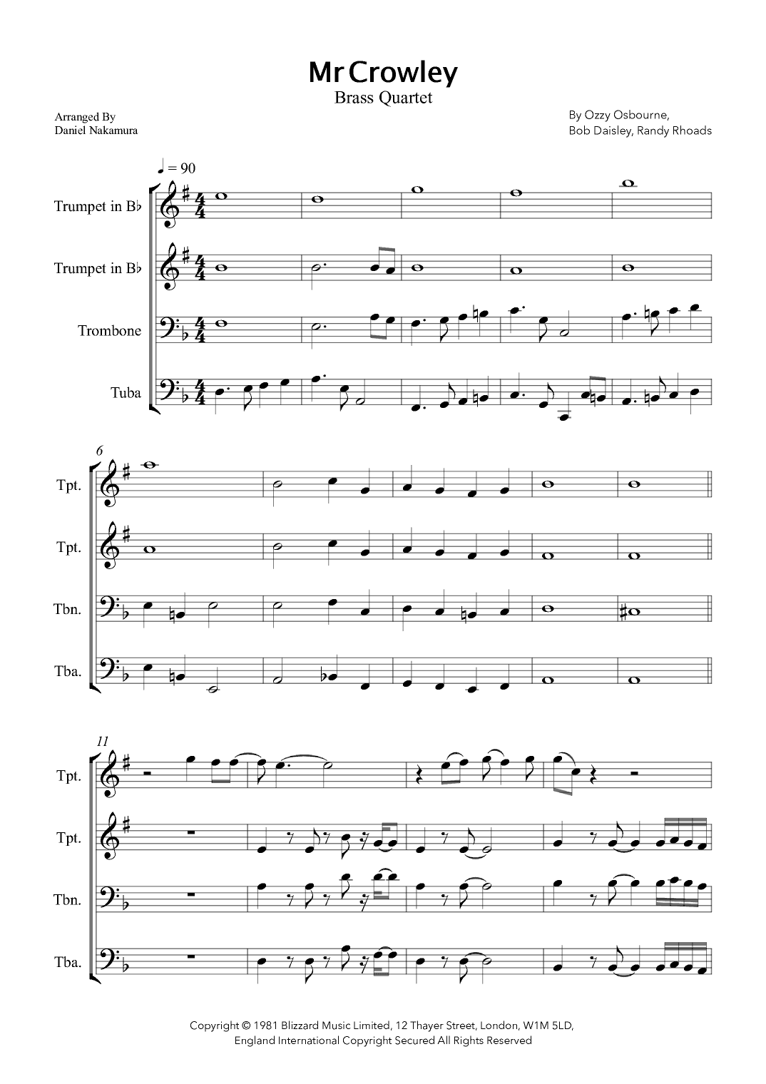 Mr. Crowley (arr. Daniel Nakamura)