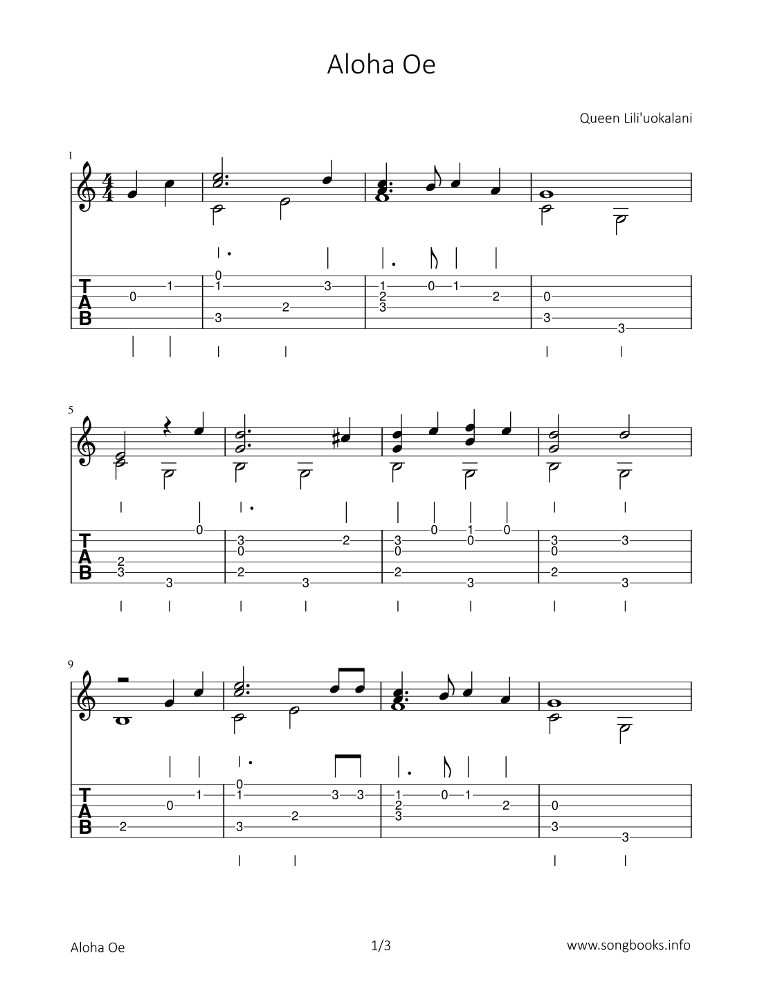 Aloha Oe (arr. Bettina Schipp)