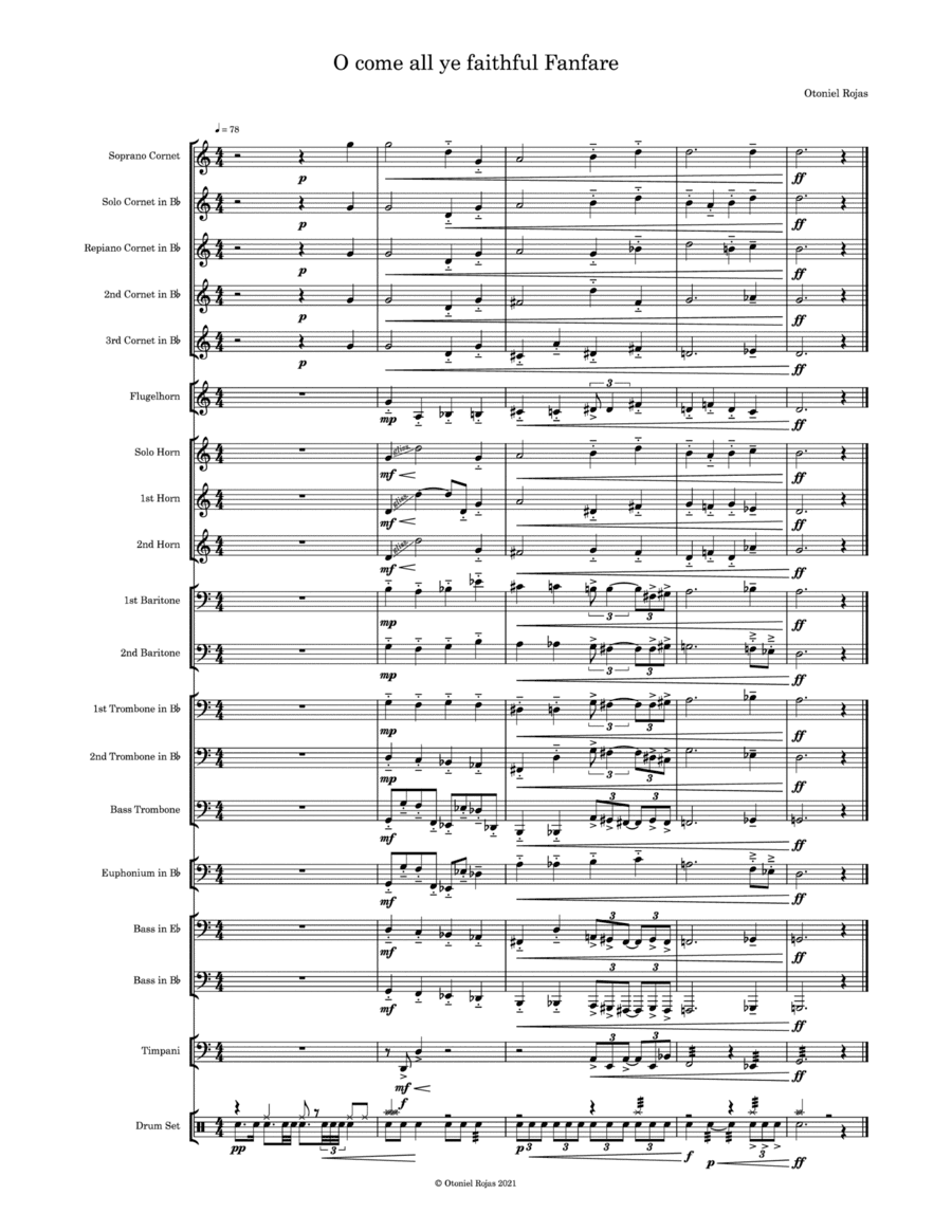 O Come all ye faithful fanfare (arr. Otoniel Rojas)