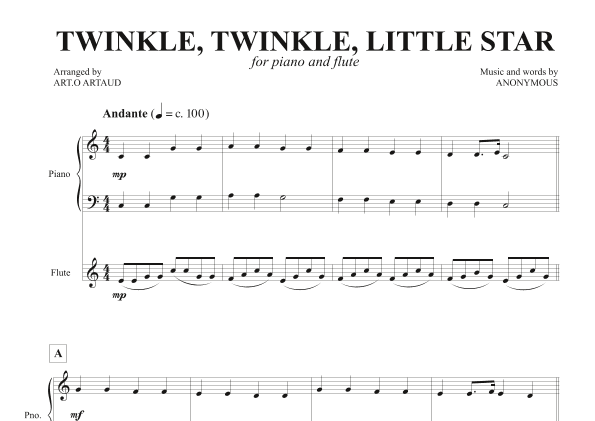 Twinkle Twinkle Little Star (arr. Art.o Artaud)