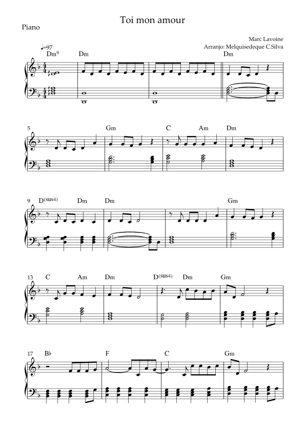 Toi Mon Amour (arr. Melquisedeque C.Silva)