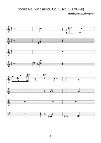 Beethoven:Sonate No. 5 in c minor, Op. 10 No. 1 for piano solo (arr. WALID B)