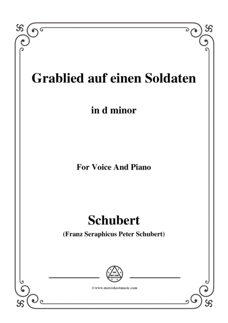 Schubert-Grablied auf einen Soldaten,in d minor,for Voice&Piano (arr. MSM)