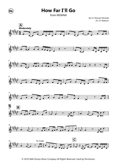 How Far I'll Go (arr. Douglas Wattson)