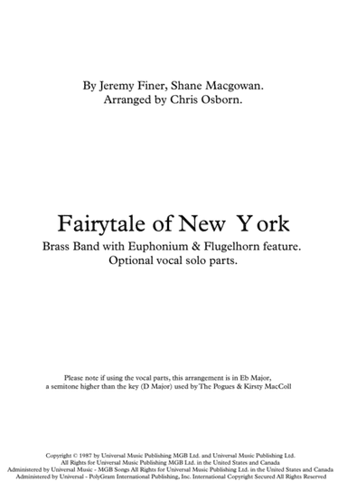 Fairytale Of New York (arr. Chris Osborn Music)