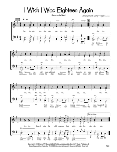 I Wish I Was Eighteen Again (arr. Larry Wright)