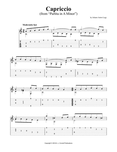 Capriccio (from "Partita in A Minor") (arr. Johann Anton Logy)