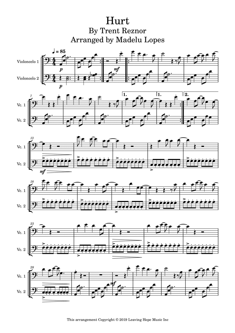 Hurt (arr. Madelu Lopes)