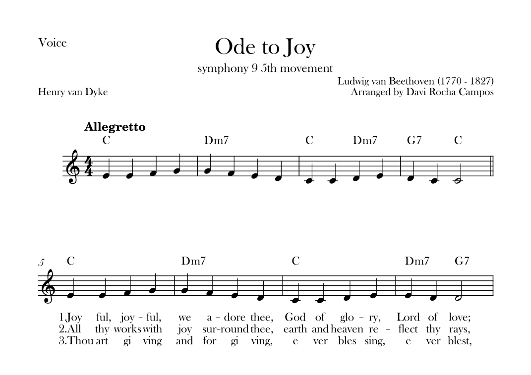 Ode To joy (Symphony 9 5th movement) (arr. Davi Rocha Campos)