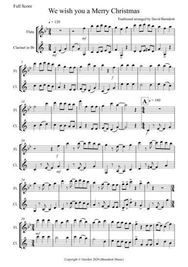 We wish you a Merry Christmas for Flute and Clarinet (arr. David Burndrett)