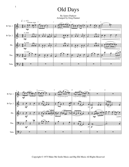 Old Days (arr. Greg Danner)