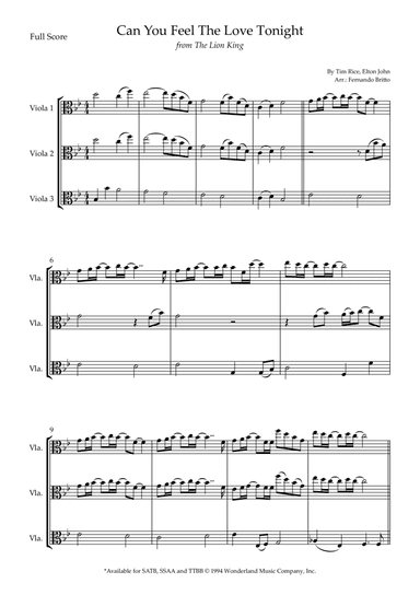 Can You Feel The Love Tonight (arr. Fernando Britto)