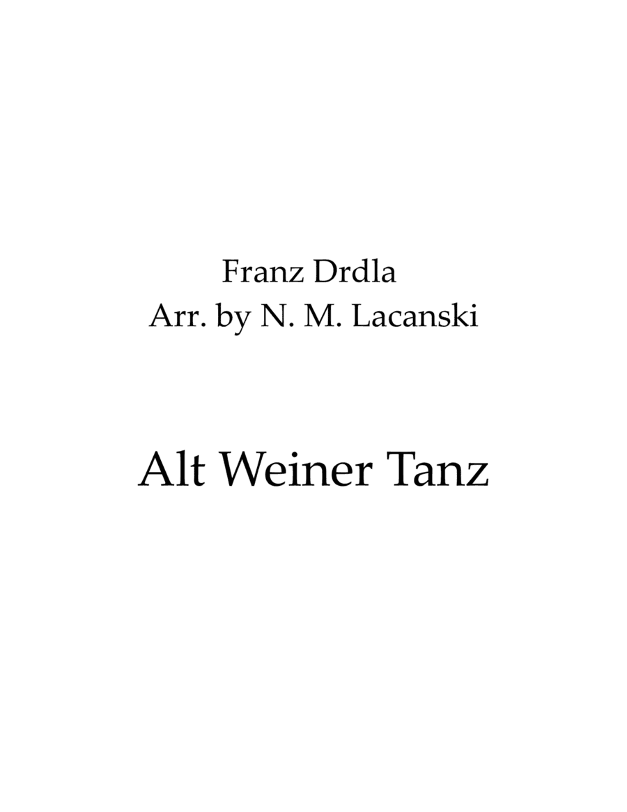 Alt Weiner Tanz (arr. Nick Lacanski)