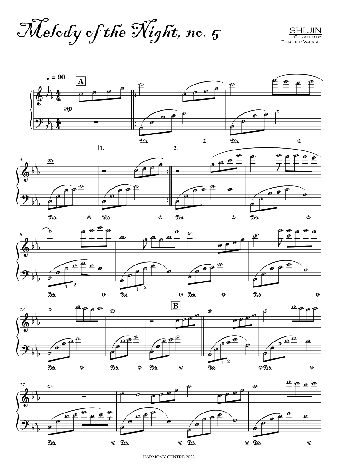Melody of the Night (Piano Grade 5) (arr. Published Harmony)