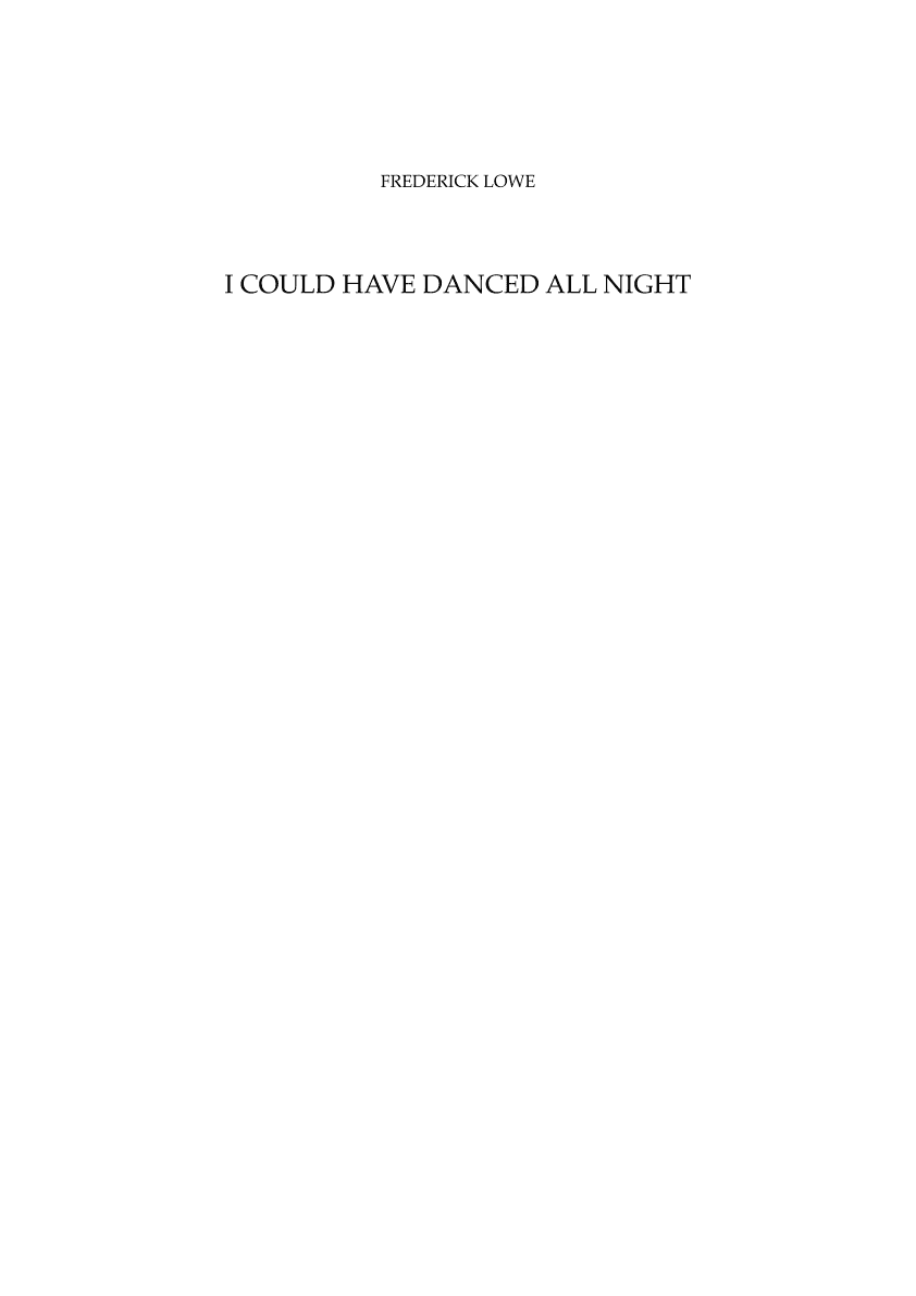 I Could Have Danced All Night (from My Fair Lady) (arr. Graham Holman)