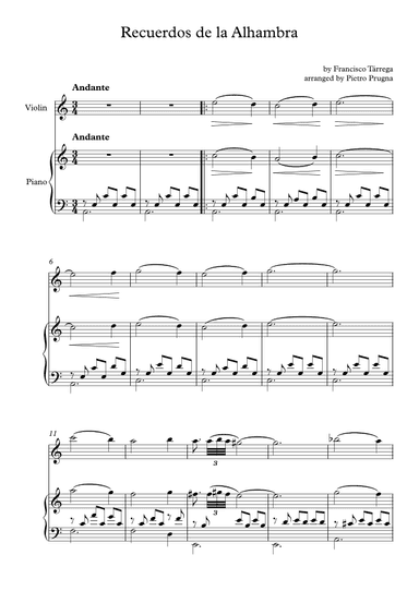 Recuerdos de la Alhambra (Memories of the Alhambra) (arr. Pietro Prugna)